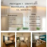 Na prenájom štýlový 3-izbový byt, Mierová, Bratislava - Ružinov.