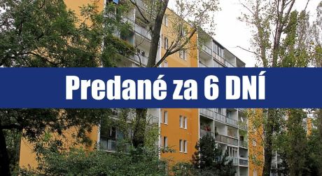 PREDANÉ ZA 6 DNI: 1,5 izbový byt, Bratislava - Ružinov, predaj slnečného bytu vo výbornej lokalite