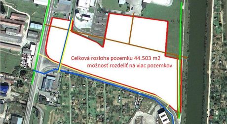 Na predaj lukratívny pozemok v priemyselnej zóne, 44.505 m2, Nové Mesto nad Váhom.