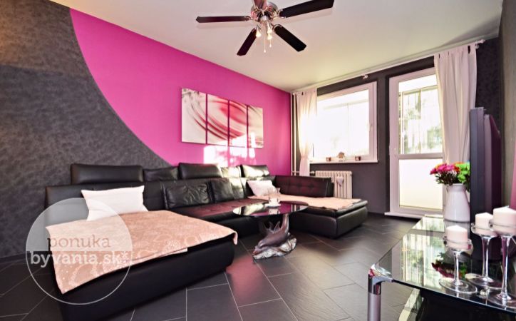 PREDANÉ - TOPLIANSKA, 4-i byt, 78 m2 – MODERNÝ dizajnový byt S LOGGIOU, prerobený na 3-izbový, zateplený, BEZ ĎALŠÍCH INVESTÍCIÍ