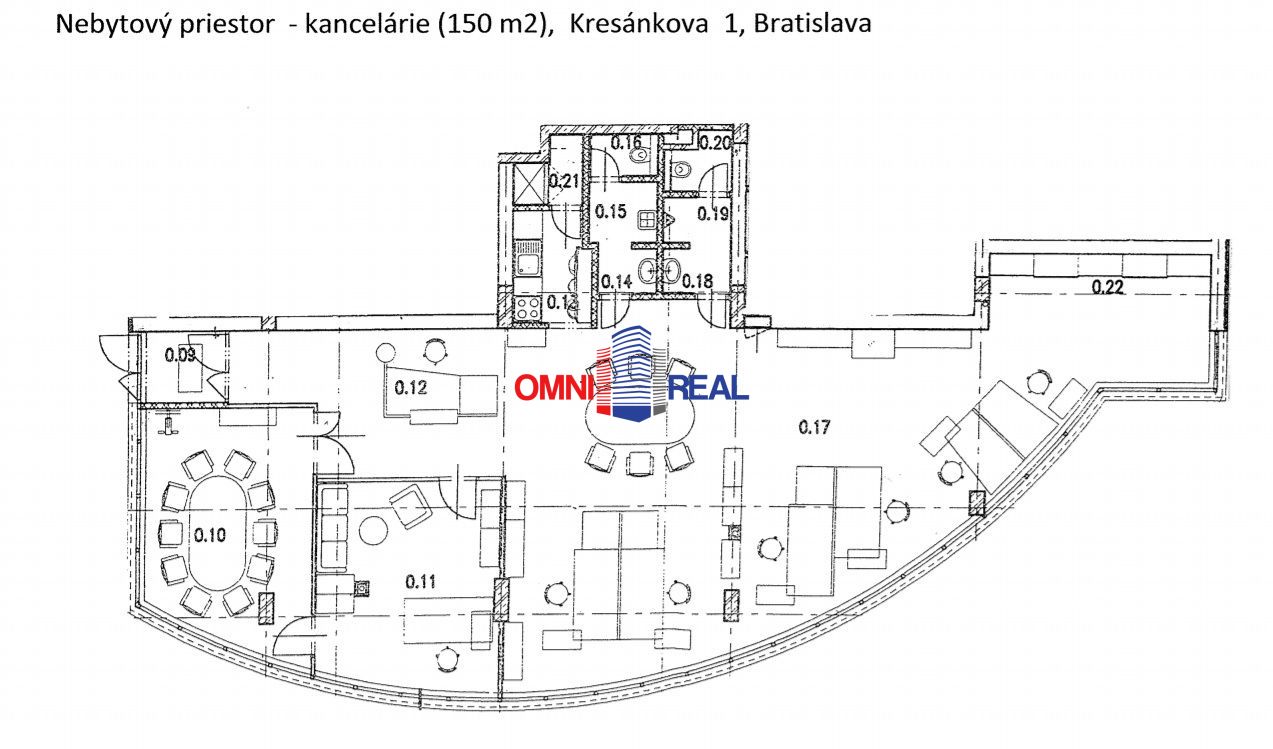 Obchodný, alebo kancelársky priestor vhodný aj na ambulanciu v novostavbe, Kresánkova ul., vrátane parkovania, 150 m2